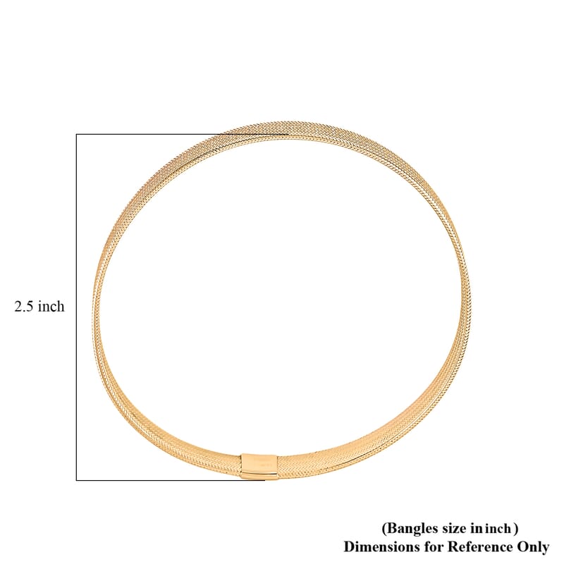 Italian Greek Key Mesh Bangle Bracelet in 10K Yellow Gold (7.00 Inches)