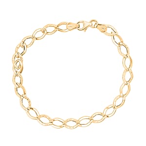 Italian Alternata Kite Grumetta Chain Bracelet in 10K Yellow Gold (7.50 In) 1.75 Grams