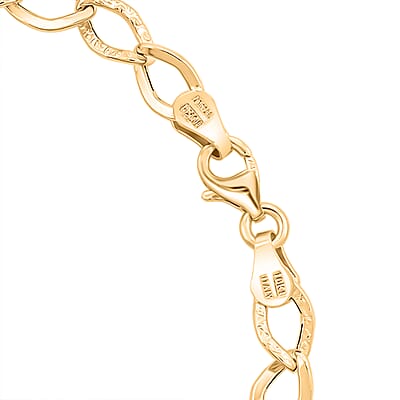 Italian Alternata Kite Grumetta Chain Bracelet in 10K Yellow Gold (7.50 In) 1.75 Grams