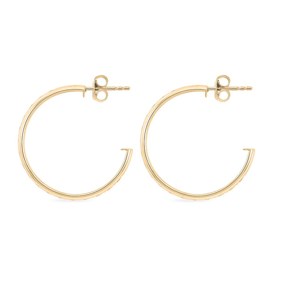 Italian Greek Key Hoop Earrings in 10K Yellow Gold 2 Grams image number 3
