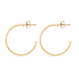 Italian Greek Key Hoop Earrings in 10K Yellow Gold 2 Grams