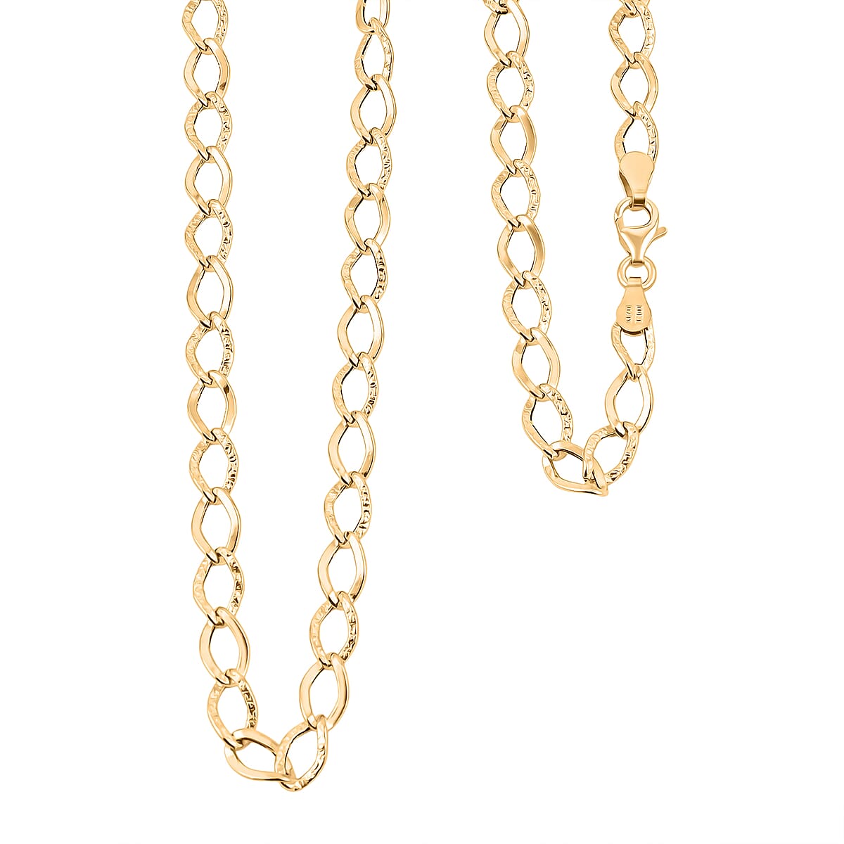 Italian Alternata Kite Grumetta Chain Necklace in 10K Yellow Gold 3.62 Grams 20 Inches image number 0