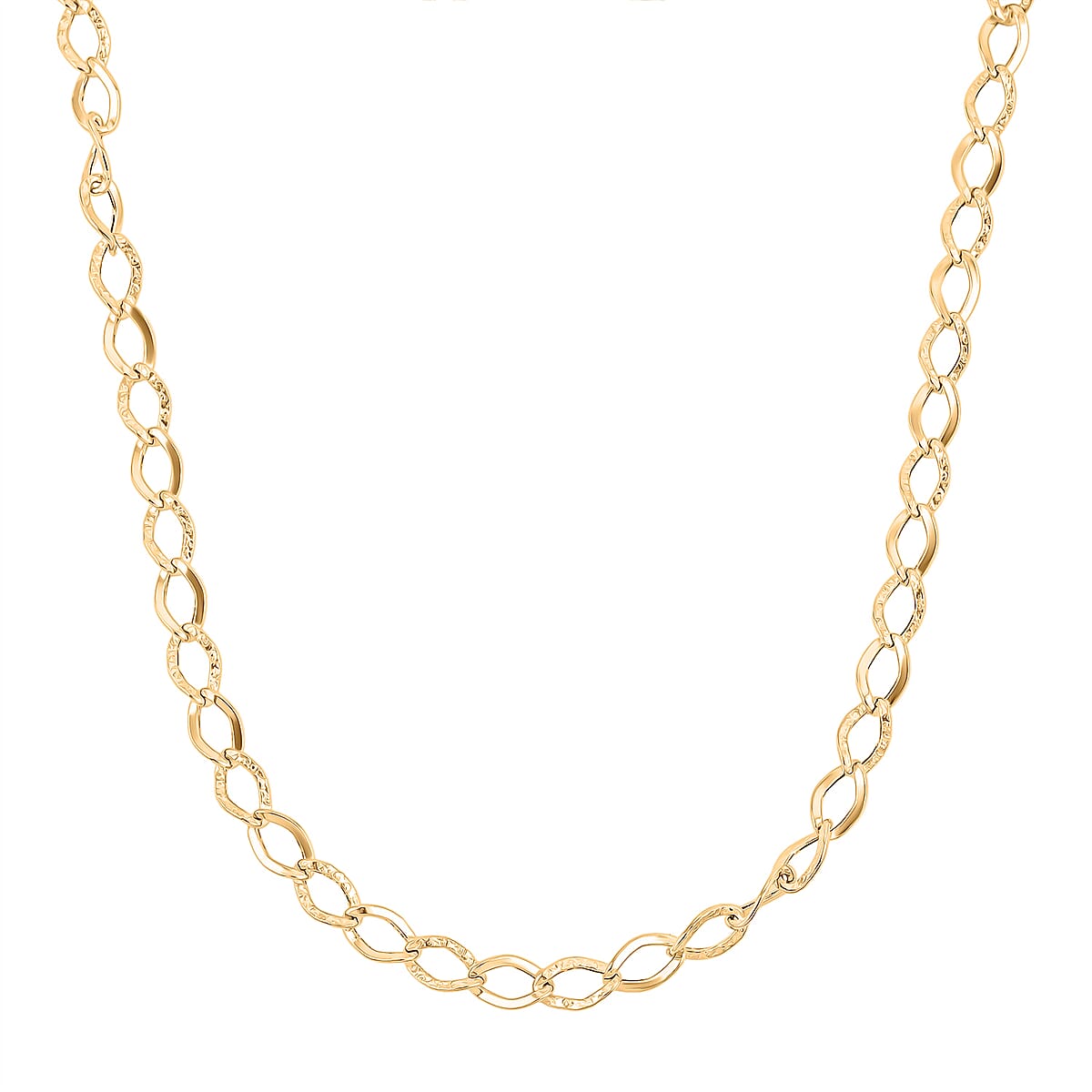 Italian Alternata Kite Grumetta Chain Necklace in 10K Yellow Gold 3.62 Grams 20 Inches image number 3