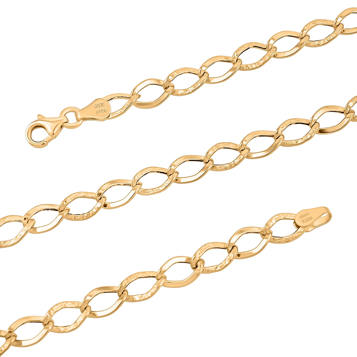 Italian Alternata Kite Grumetta Chain Necklace in 10K Yellow Gold 3.62 Grams 20 Inches