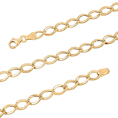 Italian Alternata Kite Grumetta Chain Necklace in 10K Yellow Gold 3.62 Grams 20 Inches