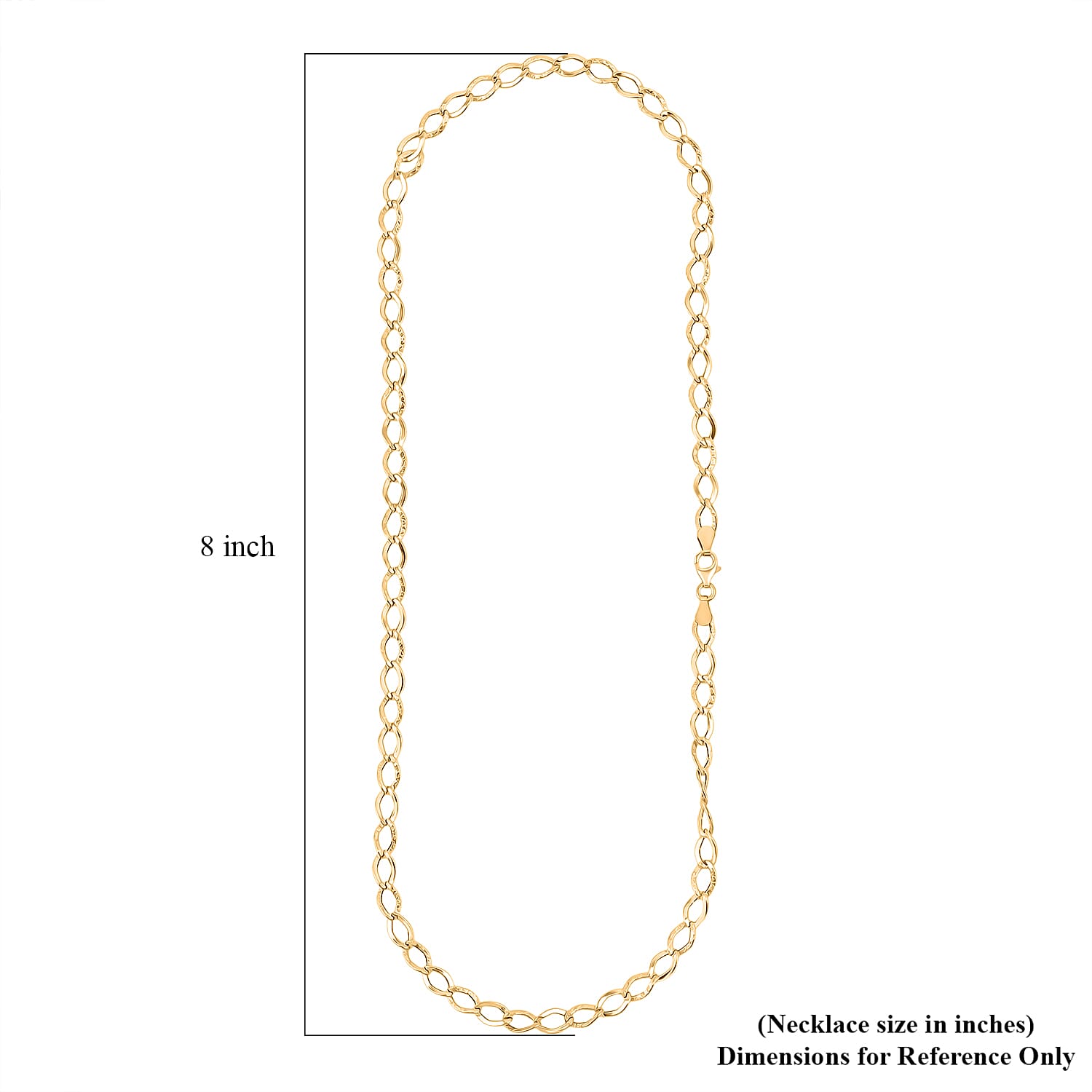 Italian Alternata Kite Grumetta Chain Necklace in 10K Yellow Gold 3.62 Grams 20 Inches