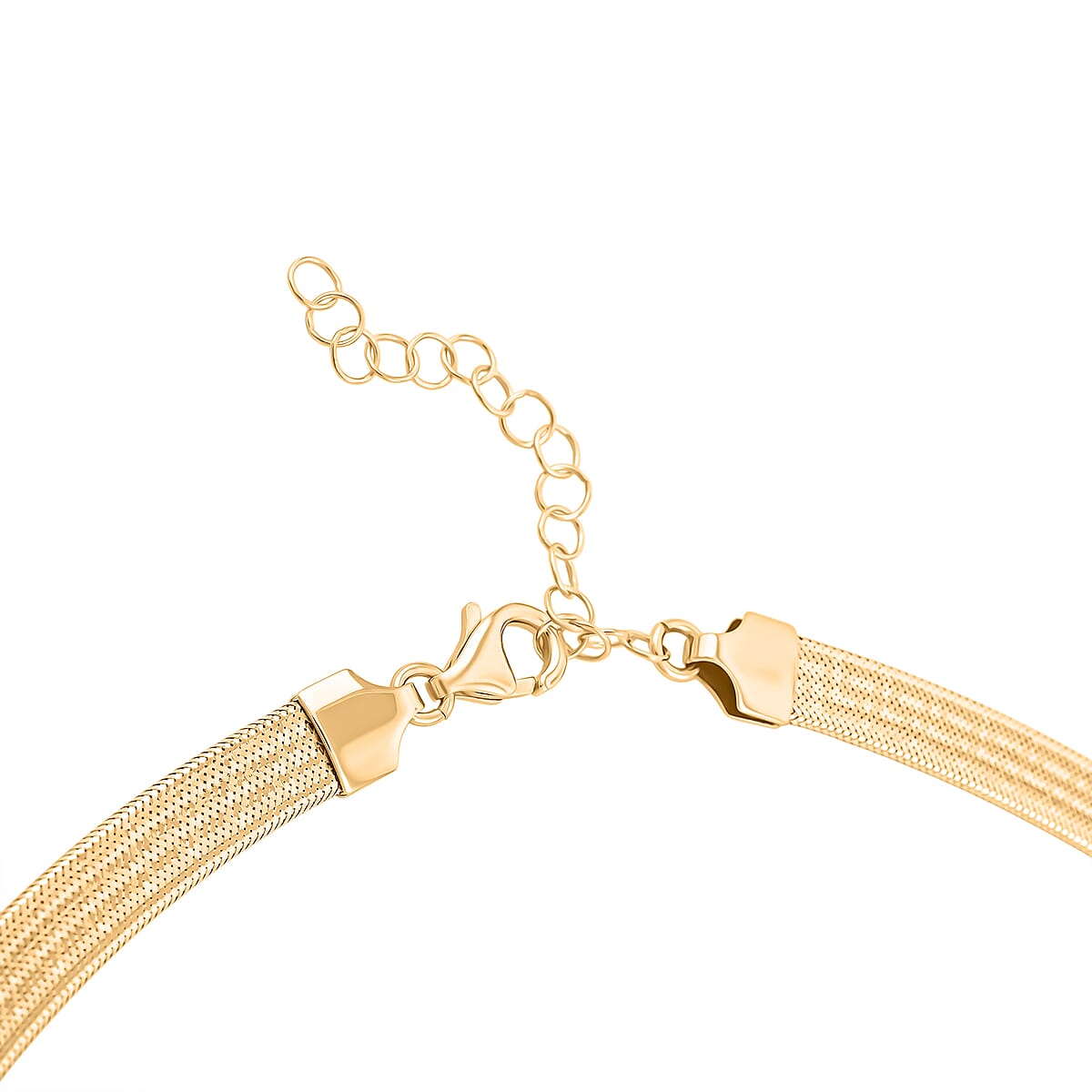 Italian Greek Key Mesh Omega Chain Necklace in 10K Yellow Gold 4.46 Grams 18-20 Inches image number 4