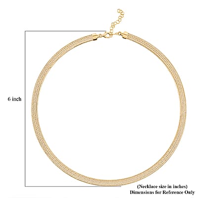 Italian Greek Key Mesh Omega Chain Necklace in 10K Yellow Gold 4.46 Grams 18-20 Inches