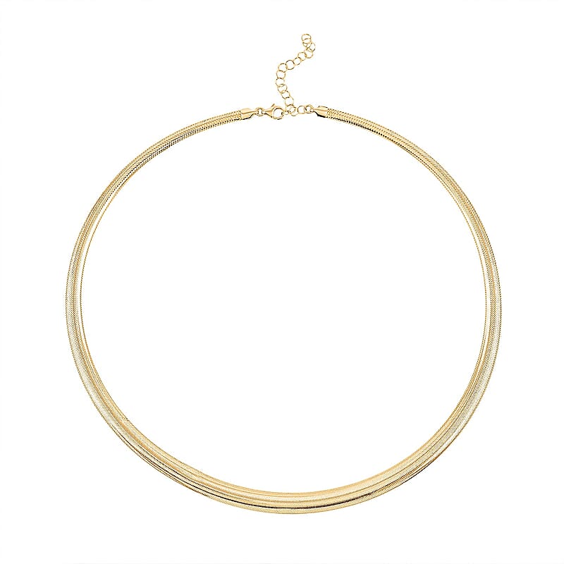 Italian 10K Yellow Gold Graduated Mesh Collier Chain Necklace (18-20 Inches) (3.69 Grams)