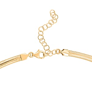Italian 10K Yellow Gold Graduated Mesh Collier Chain Necklace (18-20 Inches) (3.69 Grams)
