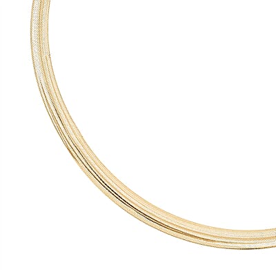 Italian 10K Yellow Gold Graduated Mesh Collier Chain Necklace (18-20 Inches) (3.69 Grams)