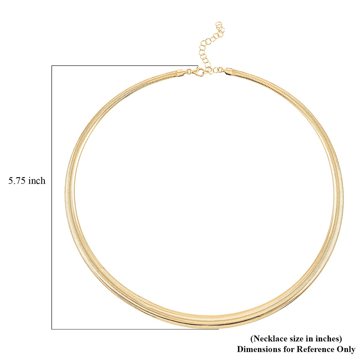 Doorbuster Italian Graduated Mesh Collier Chain Necklace in 10K Yellow Gold 3.69 Grams 18-20 Inches image number 4