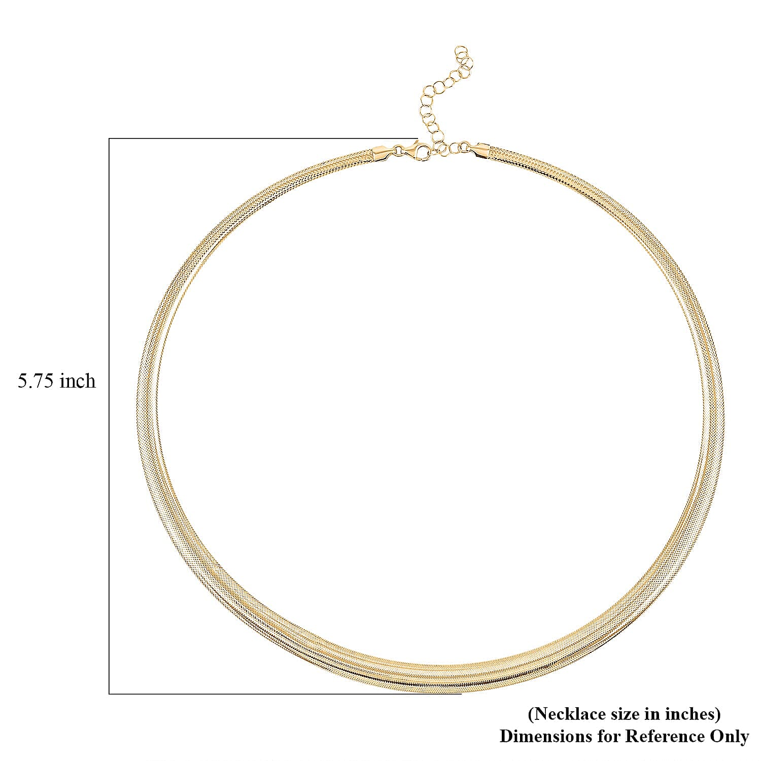 Italian 10K Yellow Gold Graduated Mesh Collier Chain Necklace (18-20 Inches) (3.69 Grams)