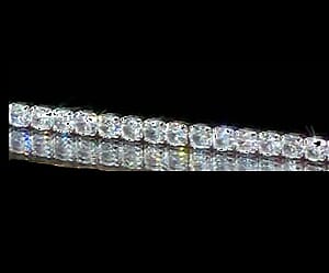 Simulated Diamond Tennis Bracelet in Silvertone (7.50 In)