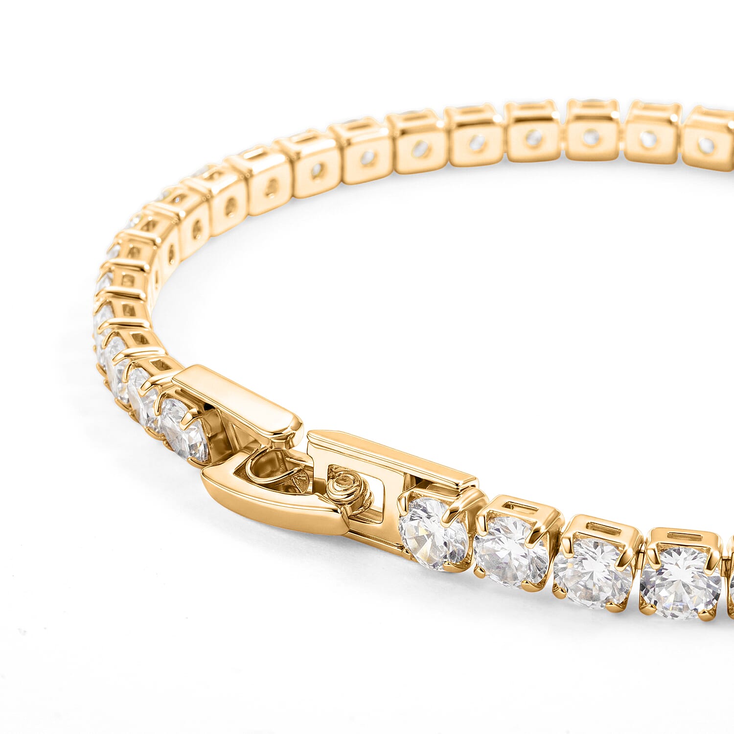 Simulated Diamond Tennis Bracelet in Goldtone (7.50 In)