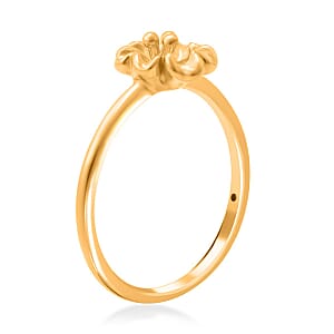 24K Yellow Gold Electroform Floral Ring 1 Gram(Size 4.75)