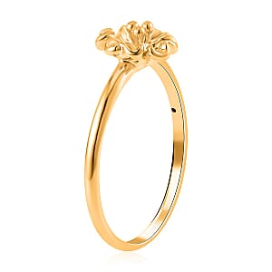 24K Yellow Gold Electroform Floral Ring 1 Gram(Size 5.5)