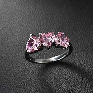 EverTrue Simulated Pink Diamond Heart Ring in Stainless Steel (Size 10.0) 7.00 ctw
