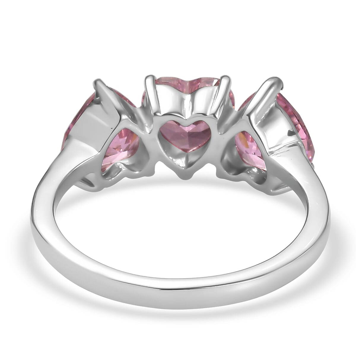 EverTrue Simulated Pink Diamond Heart Ring in Stainless Steel (Size 10.0) 7.00 ctw image number 4