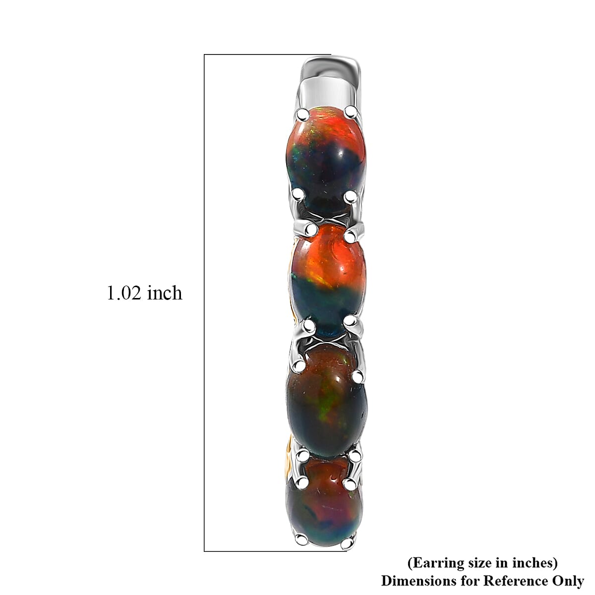 D'Joy Bi Color Ethiopian Opal 4.70 ctw Cosmic Light Hoop Earrings in 18K Vermeil YG and Rhodium Over Sterling Silver image number 4