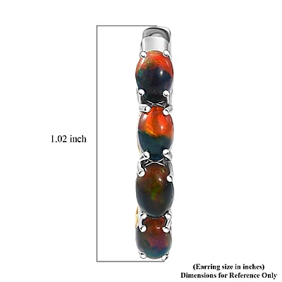 D'Joy Smoked Ethiopian Opal 4.70 ctw Cosmic Light Hoop Earrings in 18K Vermeil YG and Rhodium Over Sterling Silver