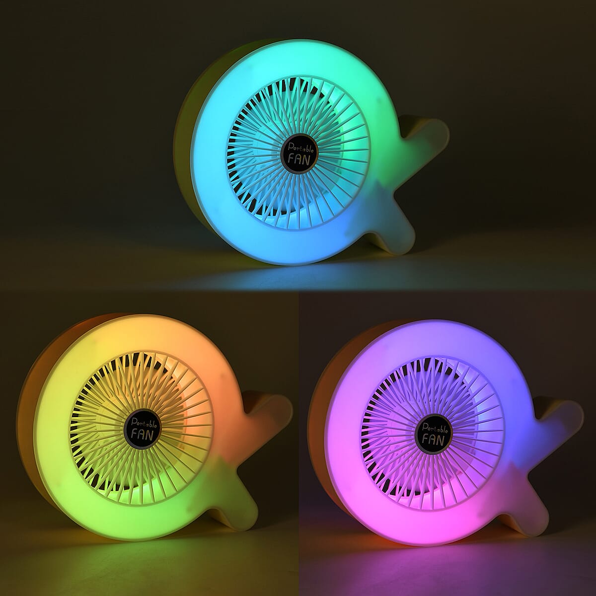 Beige 1200mAh Rechargeable Rainbow Fan image number 1