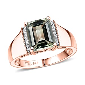 AAA Ceylon Honey Garnet and Luxuriant Lab Grown Diamond G-H SI 2.10 ctw Beloved Classic Ring in 18K Vermeil Yellow Gold Over Sterling Silver (Size 8.0) (Del. in 8-10 Days)