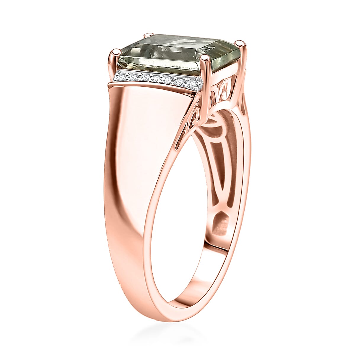 AAA Ceylon Honey Garnet and Luxuriant Lab Grown Diamond G-H SI 2.10 ctw Beloved Classic Ring in 18K Vermeil Yellow Gold Over Sterling Silver (Size 8.0) (Del. in 8-10 Days) image number 3