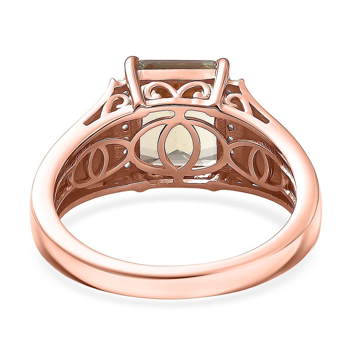 AAA Ceylon Honey Garnet and Luxuriant Lab Grown Diamond G-H SI 2.10 ctw Beloved Classic Ring in 18K Vermeil Yellow Gold Over Sterling Silver (Size 8.0) (Del. in 8-10 Days) image number 4