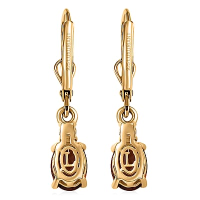 AAA Ceylon Honey Garnet, Lab Grown Diamond Earrings in 18K Vermeil YG Over Sterling Silver 2.20 ctw
