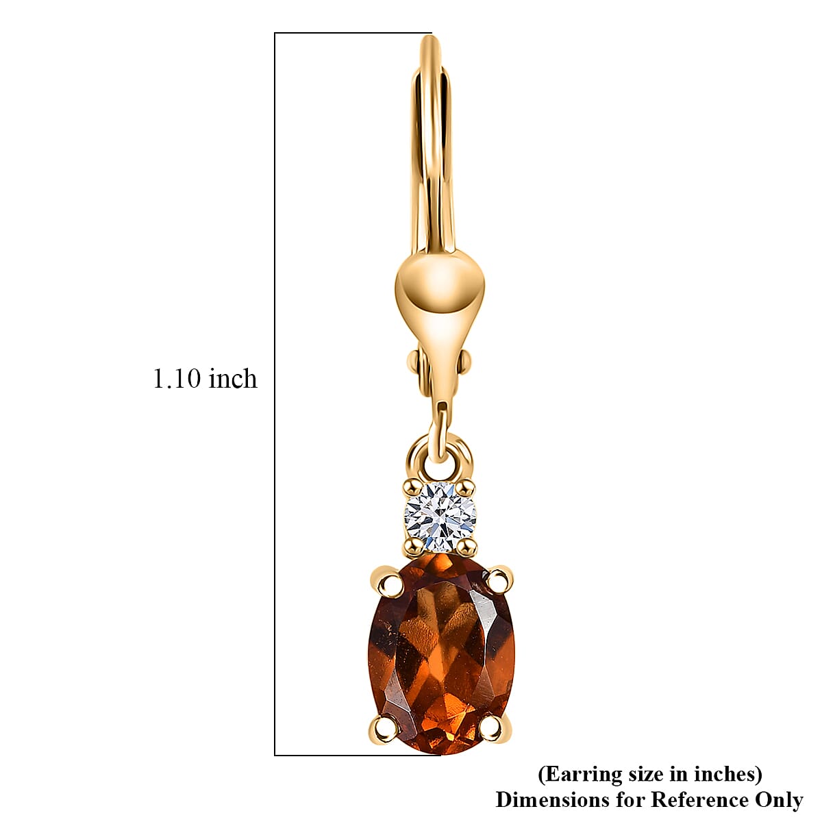 AAA Ceylon Honey Garnet, Lab Grown Diamond Earrings in 18K Vermeil YG Over Sterling Silver 2.20 ctw