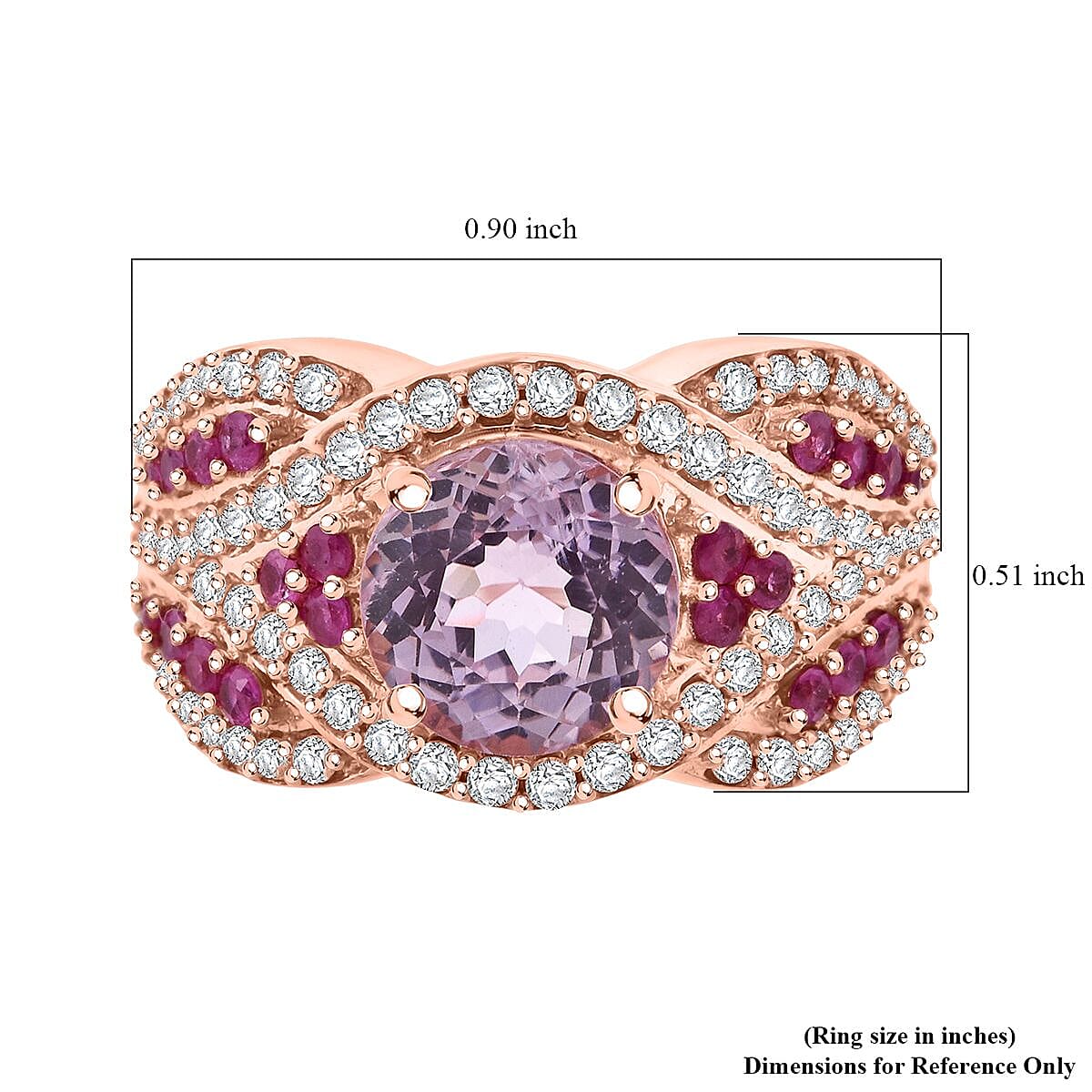 D'Joy Martha Rocha Kunzite, Multi Gemstone&nbsp;&nbsp;&nbsp;Ring in 18K Vermeil RG Over Sterling Silver 3.60 ctw (Size 8.0) image number 5