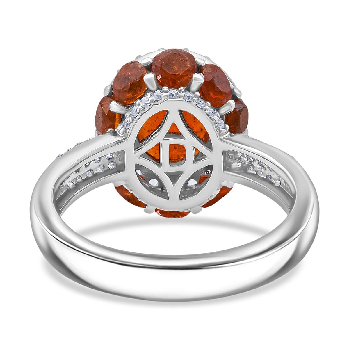 D'Joy Orange Kyanite and White Zircon 6.50 ctw Royal Azure Crest Ring in Rhodium Over Sterling Silver (Size 10.0) (Del. in 7-10 Days) image number 4