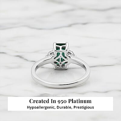 AAA Pirineu Lagoon Tourmaline, Lab Grown Diamond Ring in 10K White Gold 2.10 ctw (Size 11.0)