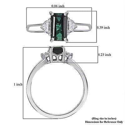 AAA Pirineu Lagoon Tourmaline, Lab Grown Diamond Ring in 10K White Gold 2.10 ctw (Size 8.0)