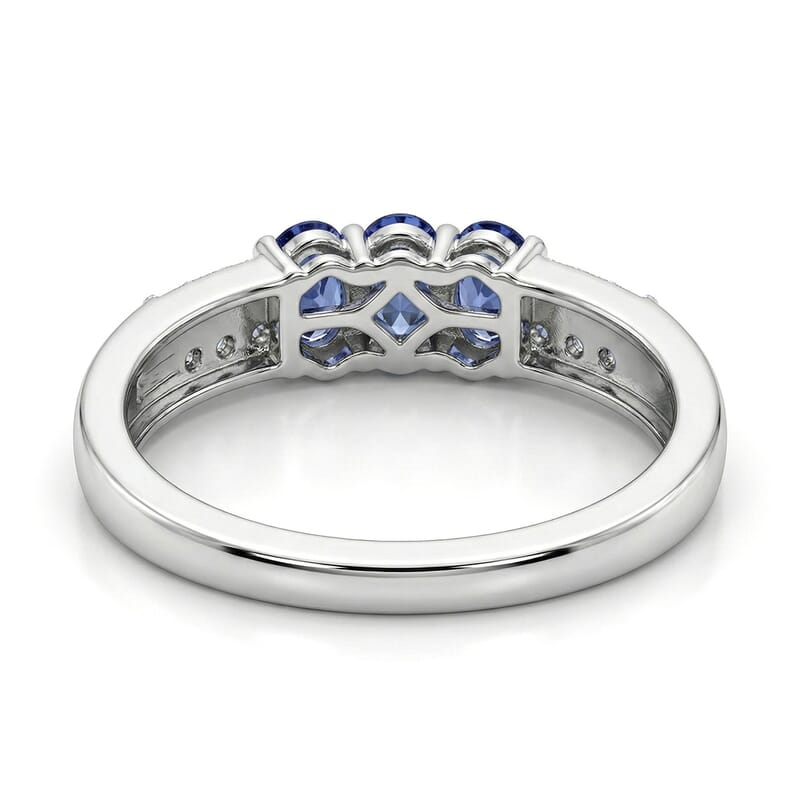 D'Joy Premium Tanzanite and White Zircon 0.90 ctw Ring in Platinum Over Sterling Silver (Size 10.0)