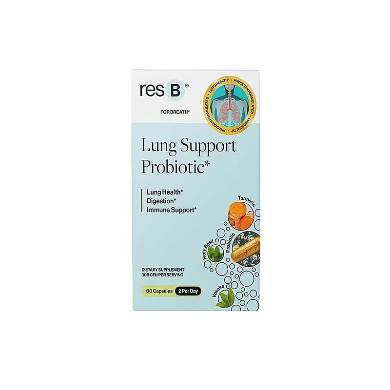 resB Lung Support Probiotic Dietary Supplement (60 Capsules) Made in US
