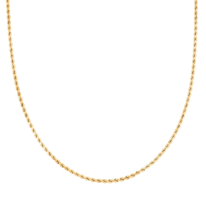 One Time Only 18K Yellow Gold 1.8 mm Rope Necklace 22 Inches 4.6 Grams