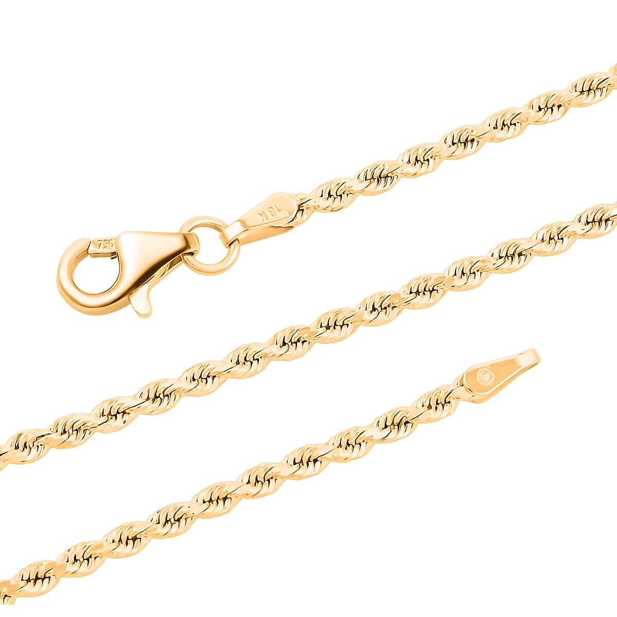 One Time Only 18K Yellow Gold 1.8 mm Rope Necklace 22 Inches 4.6 Grams image number 5