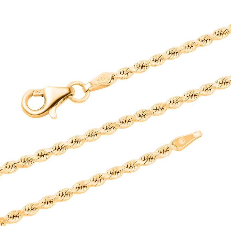 One Time Only 18K Yellow Gold 1.8 mm Rope Necklace 22 Inches 4.6 Grams