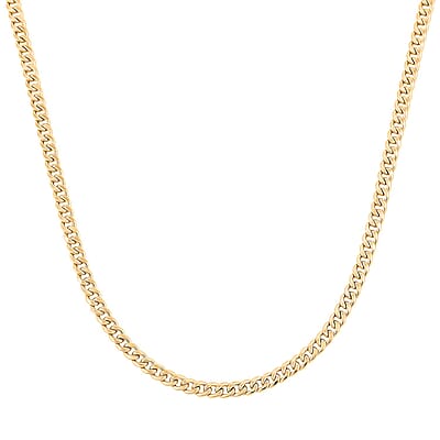 10K Yellow Gold Miami Cuban Chain Necklace (24 Inches) (3.7mm, 7.4 Grams)