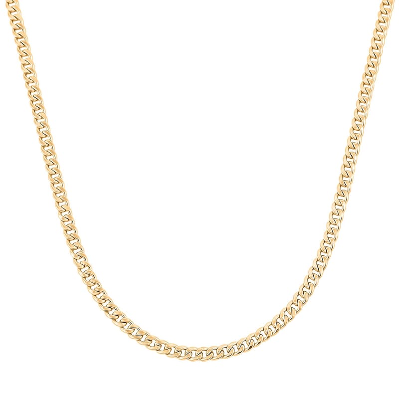 10K Yellow Gold Miami Cuban Chain Necklace (24 Inches) (3.7mm, 7.4 Grams)