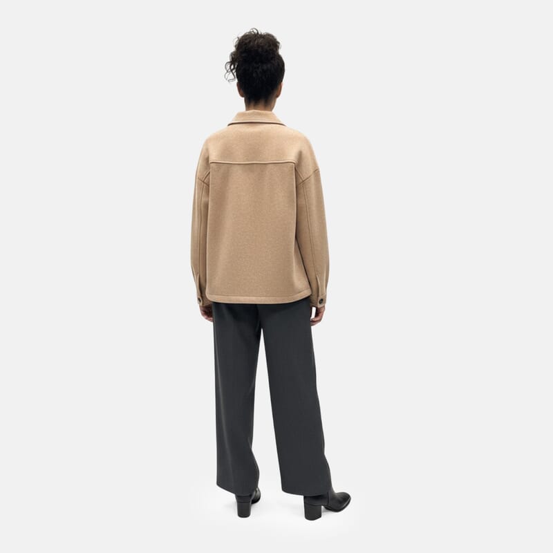 Closeout Christopher & Banks Khaki Patch Pocket Button Front Shacket - XXL