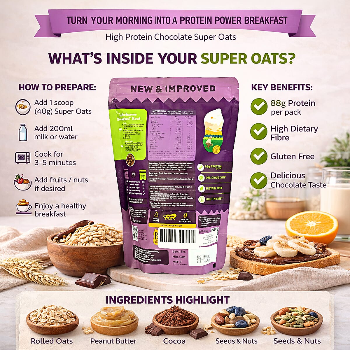 Alpino Chocolate High Protein Super Oats image number 3