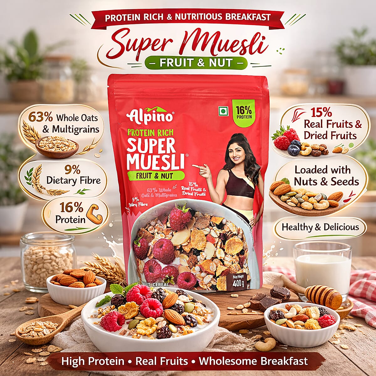Alpino Super Muesli Fruit & Nut  image number 1