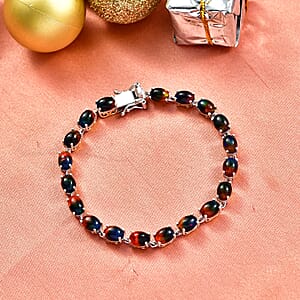 D'Joy Bi Color Ethiopian Opal 9.90 ctw Cosmic Light Bracelet in 18K Vermeil YG and Rhodium Over Sterling Silver (7.25 In)
