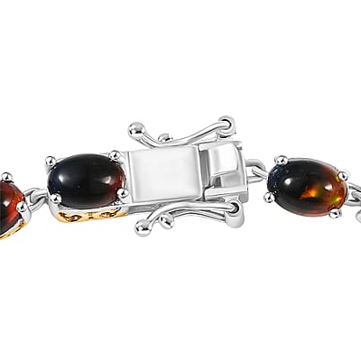 D'Joy Smoked Ethiopian Opal 9.90 ctw Cosmic Light Bracelet in 18K Vermeil YG and Rhodium Over Sterling Silver (7.25 In)