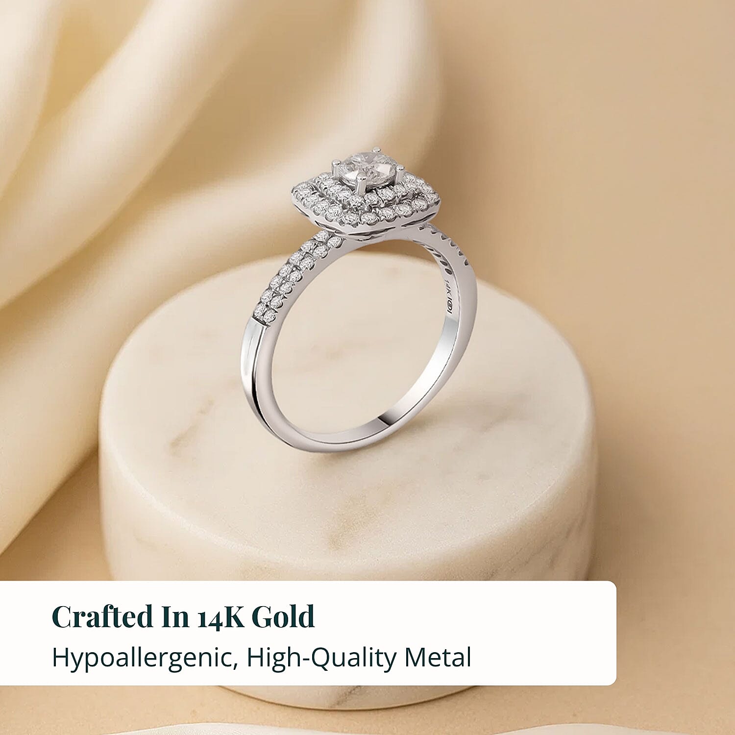 Luxuriant Lab Grown Diamond Ring in 14K White Gold 1.00 ctw (Size 10.0)
