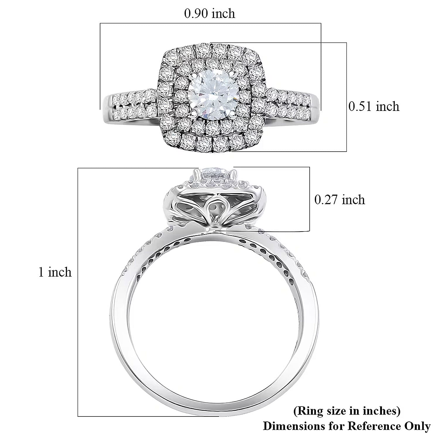 Luxuriant Lab Grown Diamond Ring in 14K White Gold 1.00 ctw (Size 10.0)
