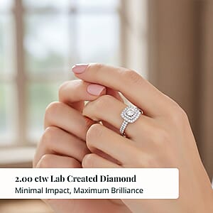 Luxuriant Lab Grown Diamond E-F VS 1.00 ctw Luxe Halo Ring in 14K White Gold (Size 6.0)